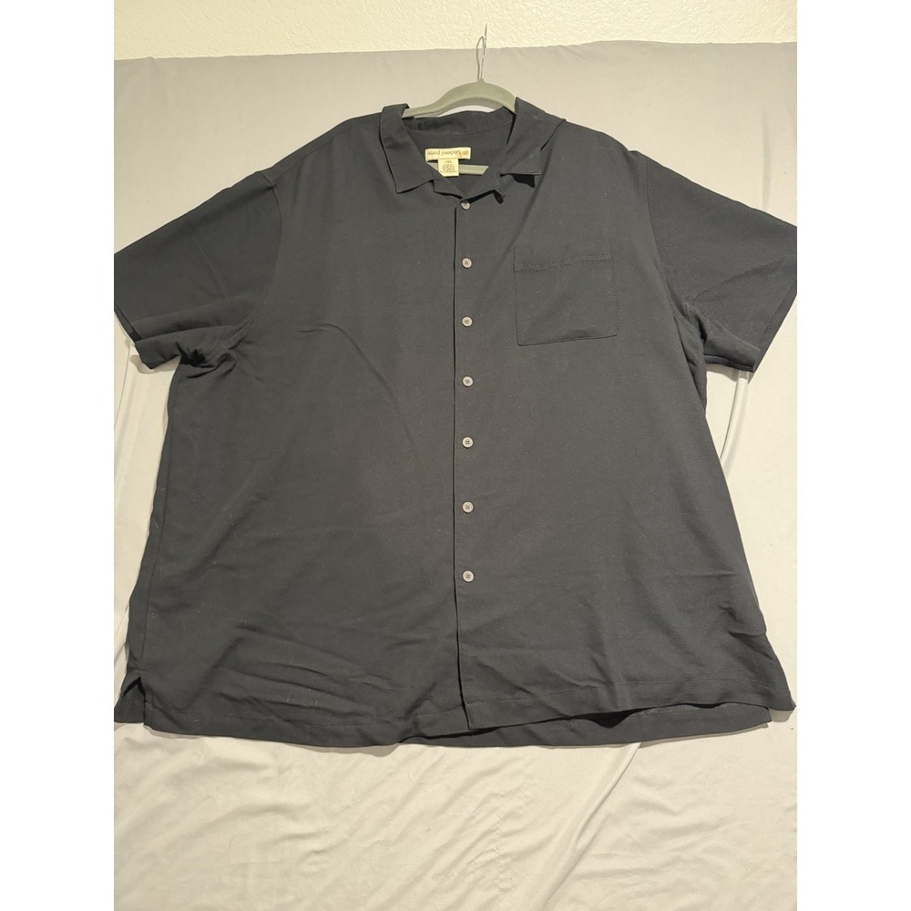 Island Passport brand black ss button dress shirt, men's 2xl